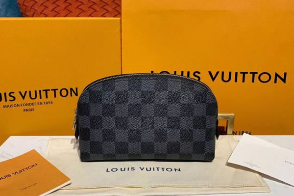 Replica Louis Vuitton N60024 LV Cosmetic Pouch PM Bags Damier Graphite Canvas