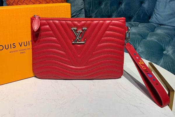 Replica Louis Vuitton M67500 LV New Wave zip pochette Bags Red Calf leather