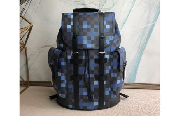 Replica Replica Louis Vuitton N40063 LV Christopher Backpack Blue Damier Graphite Canvas