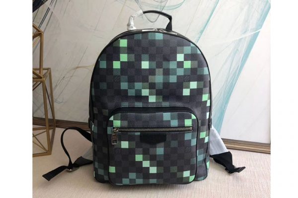 Replica Louis Vuitton N40085 LV Josh Backpack Green Damier Graphite Canvas