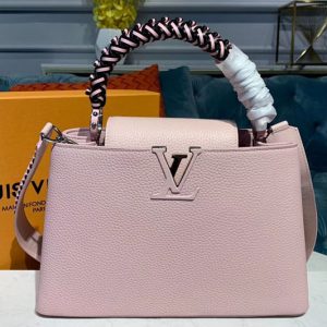 Replica Louis Vuitton M55084 LV Capucines PM Bags Pink Taurillon Leather