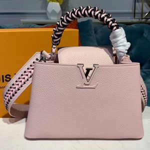 Replica Louis Vuitton M55236 LV Capucines BB Bags Pink Taurillon Leather