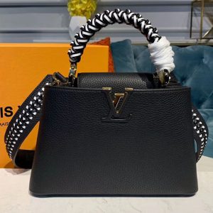 Replica Louis Vuitton M55236 LV Capucines BB Bags Black Taurillon Leather