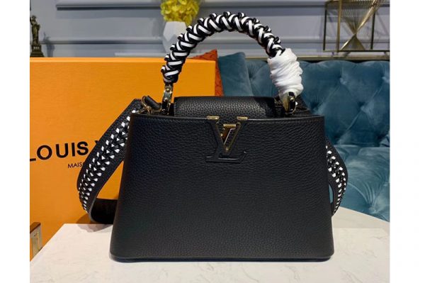 Replica Louis Vuitton M55236 LV Capucines BB Bags Black Taurillon Leather