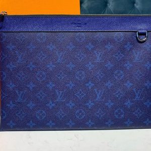 Replica Louis Vuitton M62291 LV Discovery Pochette Bags Blue Monogram Canvas