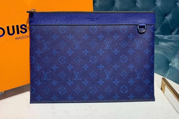 Replica Louis Vuitton M62291 LV Discovery Pochette Bags Blue Monogram Canvas