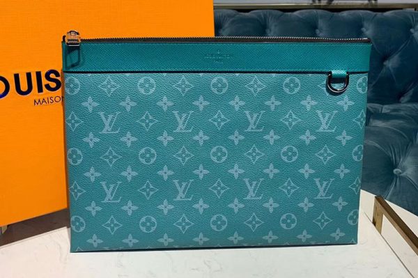 Replica Louis Vuitton M62291 LV Discovery Pochette Bags Blue Monogram Canvas