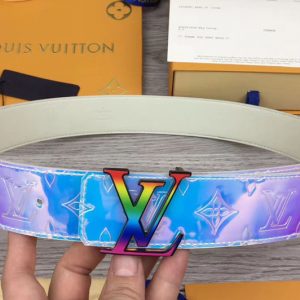 Replica Louis Vuitton M0165 LV Prism 40mm belt Monogram Embossed PVC Rainbow LV Buckle