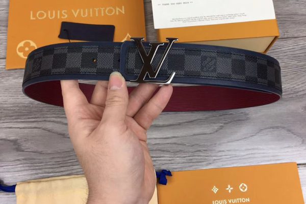 Replica Louis Vuitton M0197U LV Initiales 40mm Reversible Belt Damier Graphite Canvas Black LV Buckle