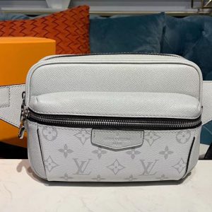 Replica Louis Vuitton M30247 LV Outdoor Bumbag Bags White Monogram canvas and Taiga Leather