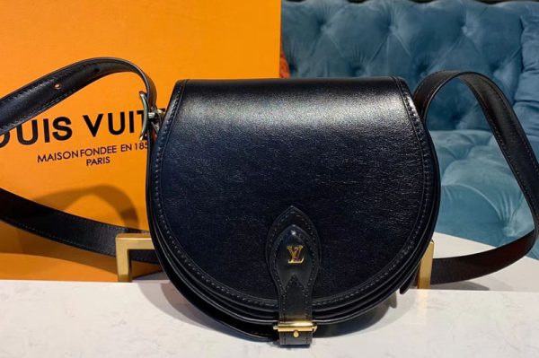 Replica Louis Vuitton M55505 LV Tambourin handbags Black Calf leather