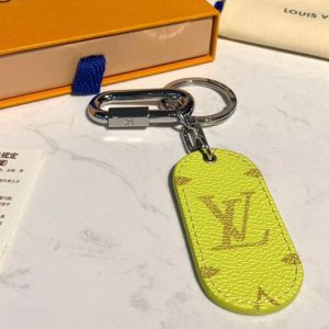 Replica Louis Vuitton M67780 LV Military Tab charm and key holder Yellow Monogram canvas