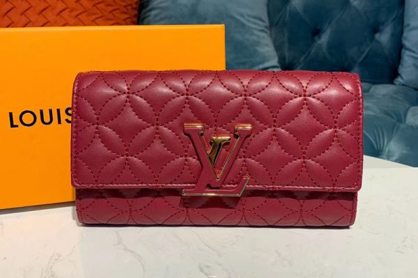 Replica Louis Vuitton M68590 LV Capucines long wallet Bordeaux Calf Leather