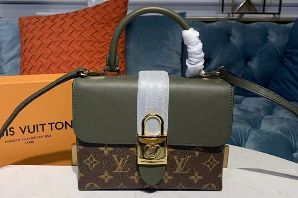 Replica Louis Vuitton M44797 LV Locky BB bags Monogram Canvas And Green smooth leather