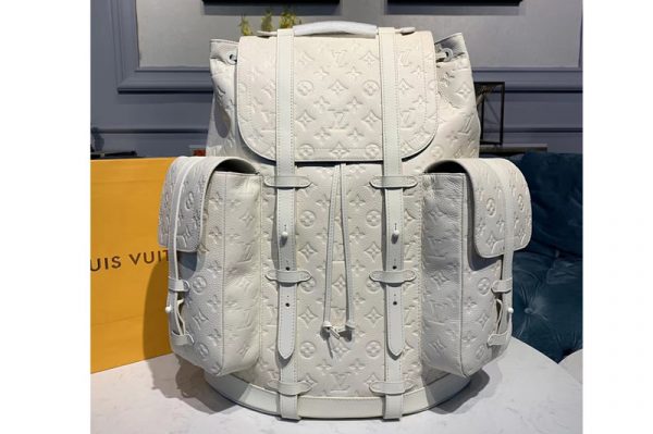 Replica Louis Vuitton M53286 LV Christopher Backpack GM Bags White Taurillon leather