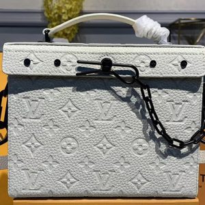 Replica Louis Vuitton M61117 LV Mini Soft Trunk Bag White Taurillon leather