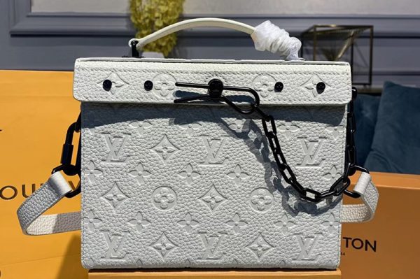 Replica Louis Vuitton M61117 LV Mini Soft Trunk Bag White Taurillon leather