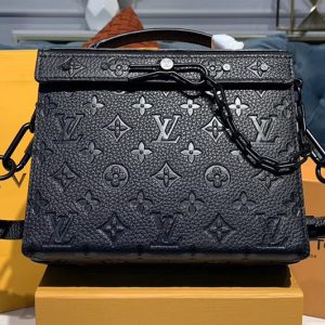 Replica Louis Vuitton M61117 LV Mini Soft Trunk Bag Black Taurillon leather