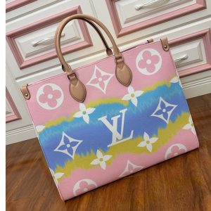 Replica Louis Vuitton M45119 LV Escale Onthego GM tote bag Pastel Pink Monogram Canvas