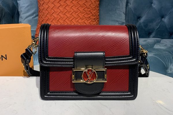 Replica Louis Vuitton M55964 LV Mini Dauphine Handbags in Red Epi leather