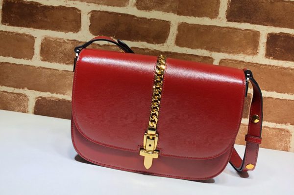 Replica Gucci 601067 Sylvie 1969 small shoulder bag in Red Leather