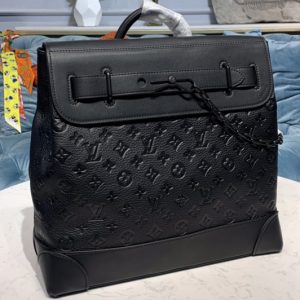 Replica Louis Vuitton M55701 LV Steamer PM bag in black Taurillon leather