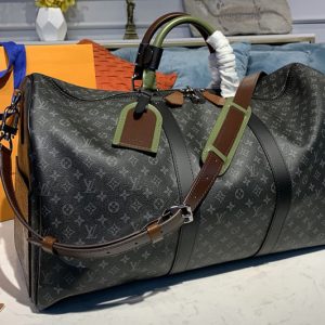 Replica Louis Vuitton M58669 LV Keepall Bandouliere 50 Bags in Monogram Eclipse Canvas