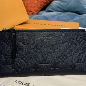 Replica Louis Vuitton M68712 LV Pochette Melanie BB Bag in Black Monogram Empreinte leather