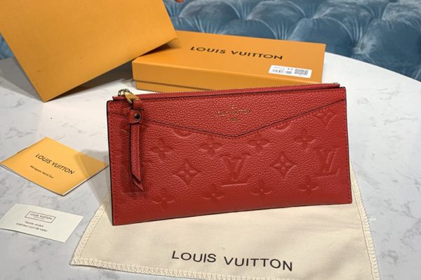 Replica Louis Vuitton M68713 LV Pochette Melanie BB Bag in Red Monogram Empreinte leather