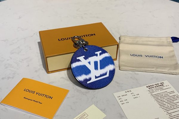 Replica Louis Vuitton M69272 LV Escale key holder and bag charm In Blue Monogram Canvas