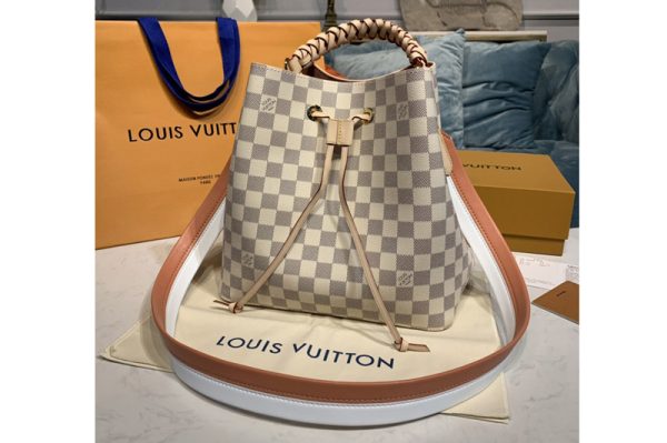 Replica Louis Vuitton N40344 LV NeoNoe bucket bag in Damier Azur canvas