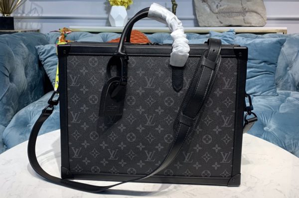 Replica Louis Vuitton M44952 LV Soft Trunk Briefcase Bag in Monogram Eclipse canvas