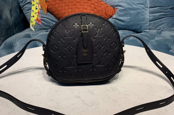 Replica Louis Vuitton M45167 Boite Chapeau Souple MM handbag in black Taurillon leather