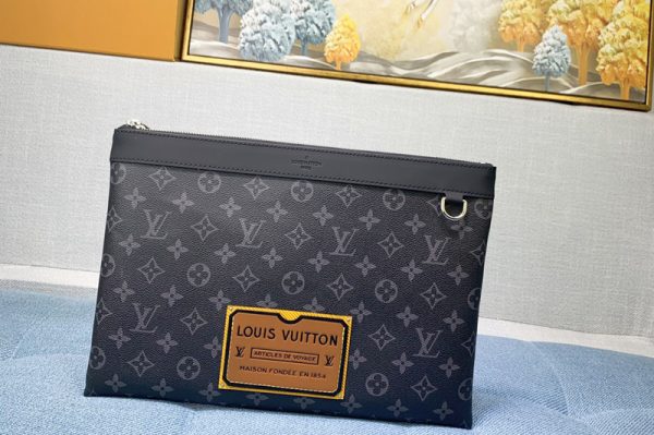 Replica Louis Vuitton M62291 Discovery clutch in Monogram Eclipse canvas