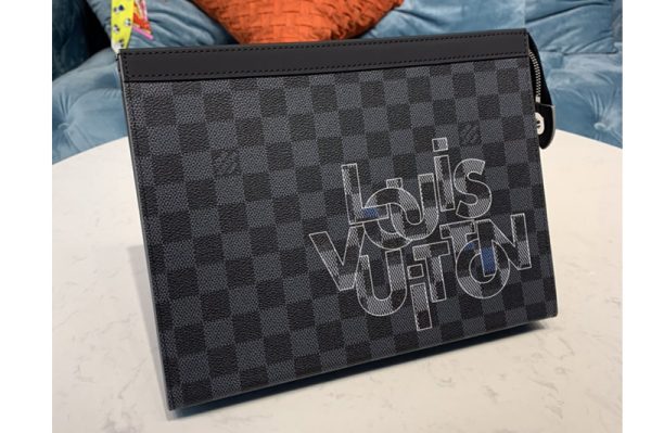 Replica Louis Vuitton N60308 LV Pochette Voyage MM Bag in Damier Graphite canvas