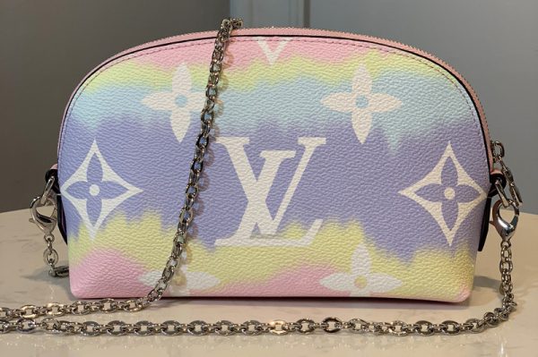 Replica Louis Vuitton M69139 LV Escale Pochette Cosmetique Chain Bag In Pink Monogram Canvas