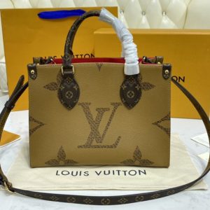 Replica Louis Vuitton M45653 LV Onthego PM tote bag in Monogram and Monogram Reverse coated canvas