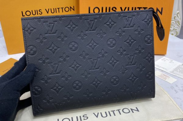 Replica Louis Vuitton M45666 LV Poche Toilette 26 in Black Monogram Empreinte leather