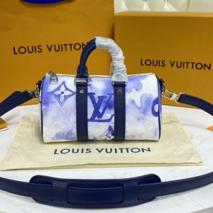 Replica Louis Vuitton M45761 LV Keepall XS Bag in Monogram Watercolor Blue coated canvas