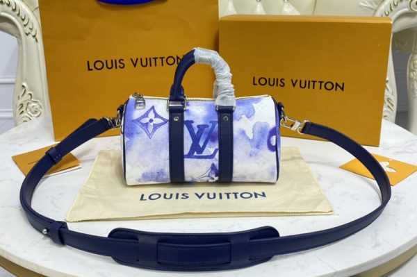 Replica Louis Vuitton M45761 LV Keepall XS Bag in Monogram Watercolor Blue coated canvas