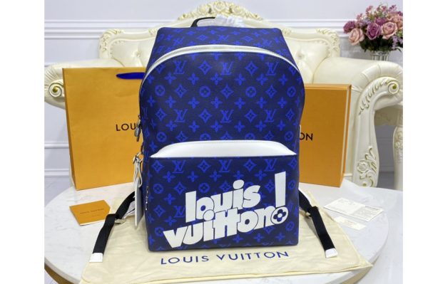 Replica Louis Vuitton M46118 LV Carry It Backpack in Blue Monogram Reverse Canvas