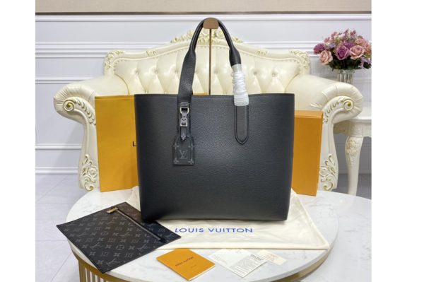 Replica Louis Vuitton M52817 LV Cabas Voyage bag in Black Taurillon leather