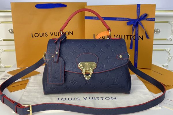 Replica Louis Vuitton M53941 LV Georges BB bag in Navy Blue embossed Monogram Empreinte leather