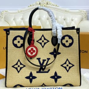 Replica Louis Vuitton M57644 LV OnTheGo GM tote bag in Monogram Raffia