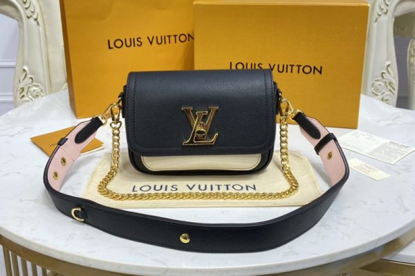 Replica Louis Vuitton M58557 LV Lockme Tender cross-body bag in Black Grained calf leather