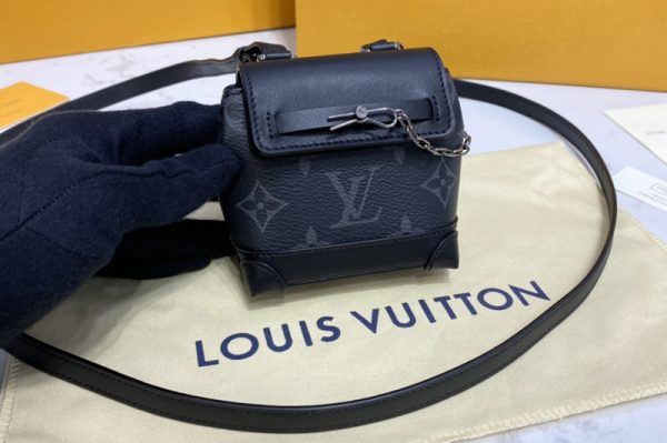 Replica Louis Vuitton M00340 LV Mini Steamer pouch in Monogram Eclipse canvas