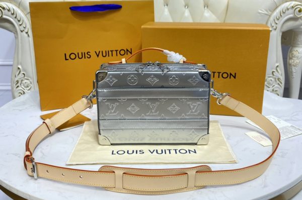 Replica Louis Vuitton M45785 LV Handle Trunk bag in Silver Monogram vernis