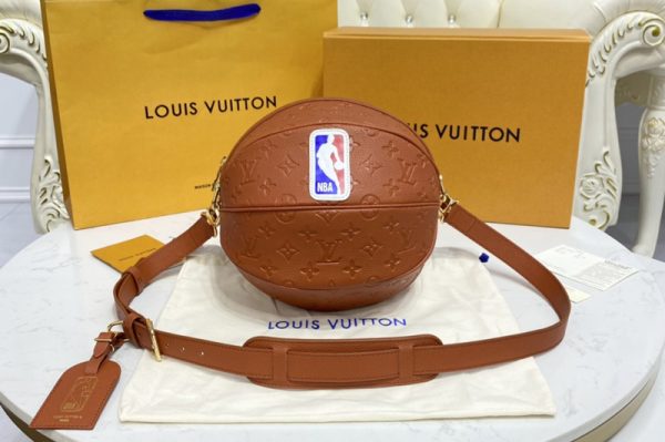 Replica Louis Vuitton M57974 LV Ball in Basket bag in Brown Ball Grain leather