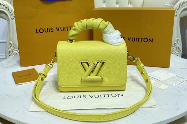 Replica Louis Vuitton M58571 LV Twist PM handbag in Ginger Yellow Taurillon leather