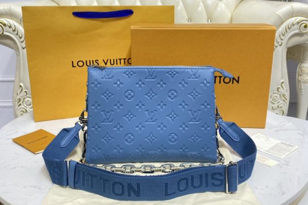 Replica Louis Vuitton M58626 LV Coussin PM handbag in Blue Monogram embossed puffy lambskin